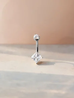 Square Shine Titan Bauchnabelpiercing