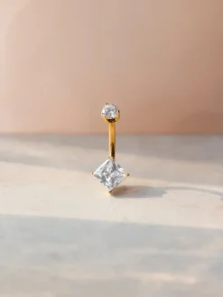 Square Shine Titan Bauchnabelpiercing