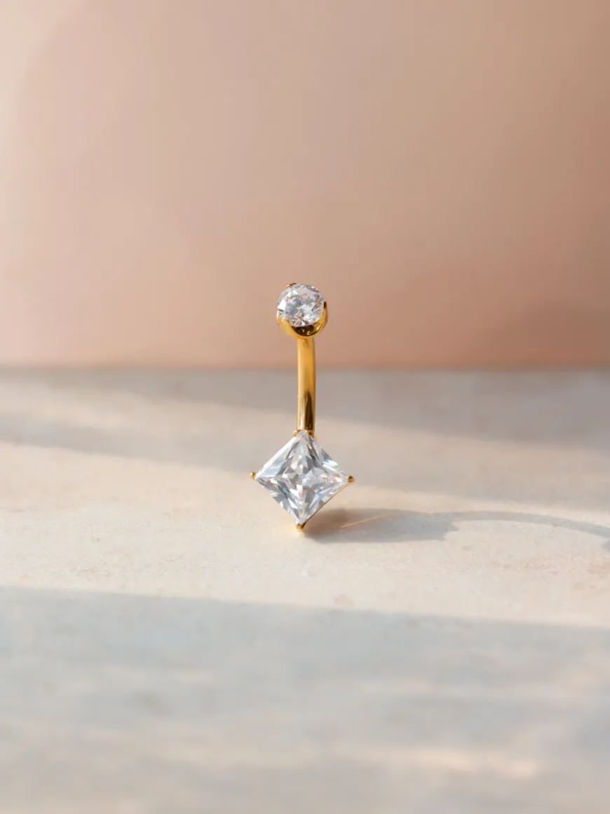 Square Shine Titan Bauchnabelpiercing