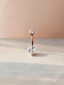 Square Shine Titan Bauchnabelpiercing