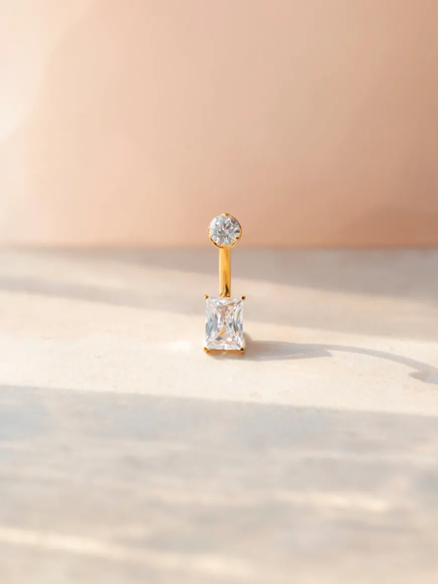 Square Starlight Titan Bauchnabelpiercing