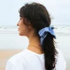 Striped Wave Navy-striped Scrunchie