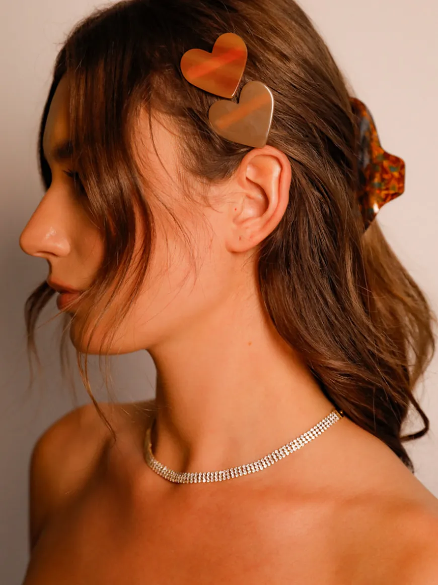 Sweet Heart Brown Set Hairpin