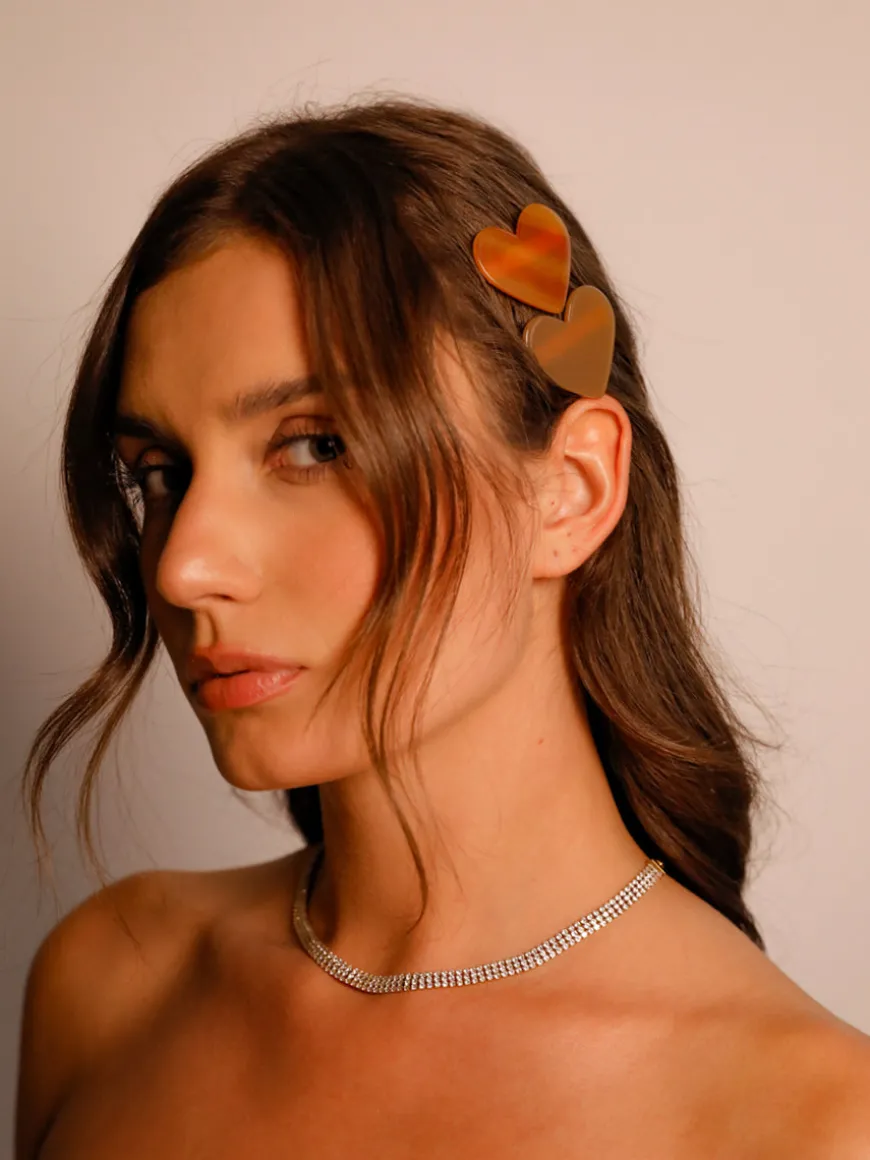 Sweet Heart Brown Set Hairpin