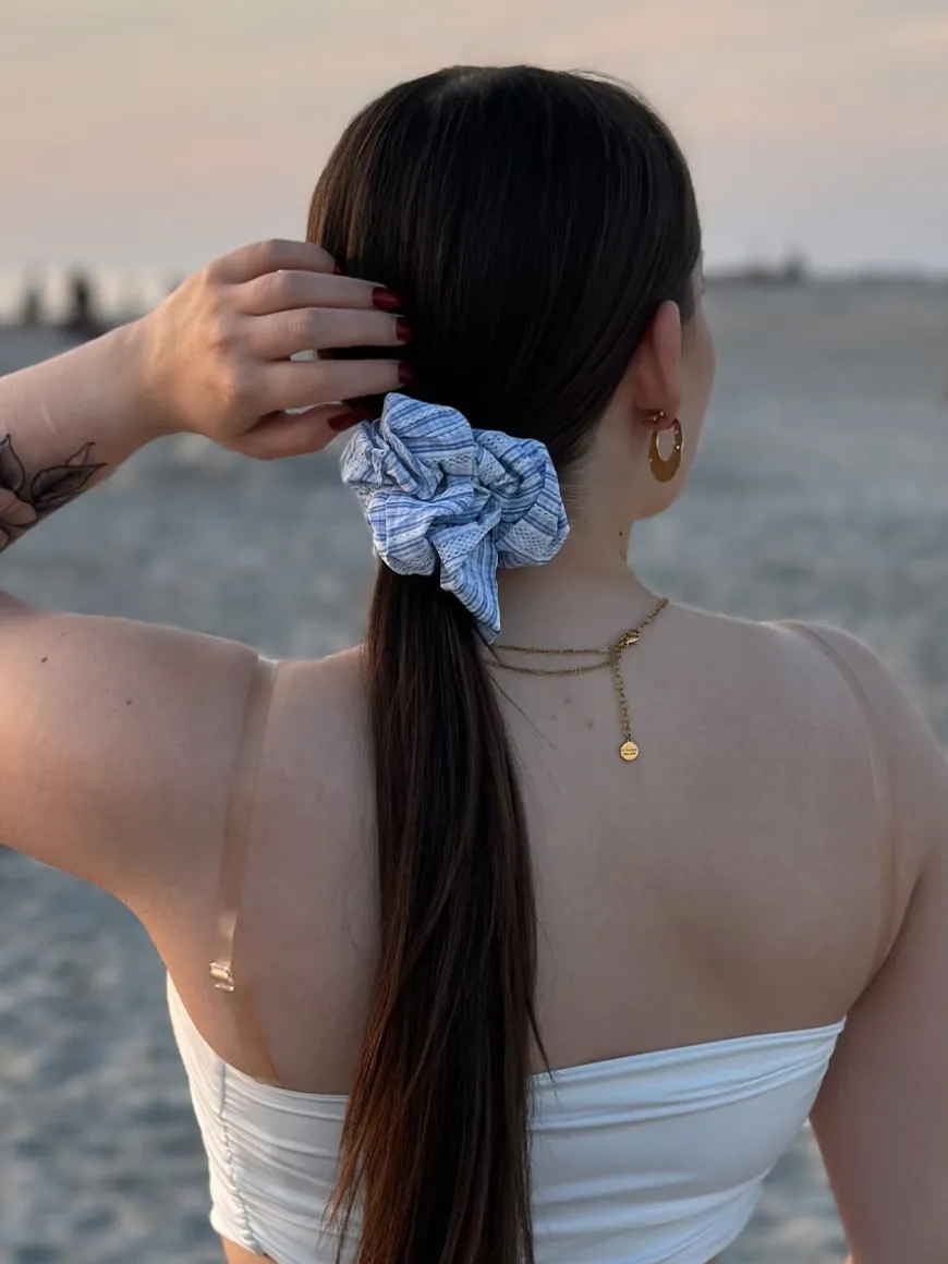 Sweet Lace Blue Scrunchie