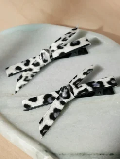 Trendy Charm White Leopard Set Hairpin
