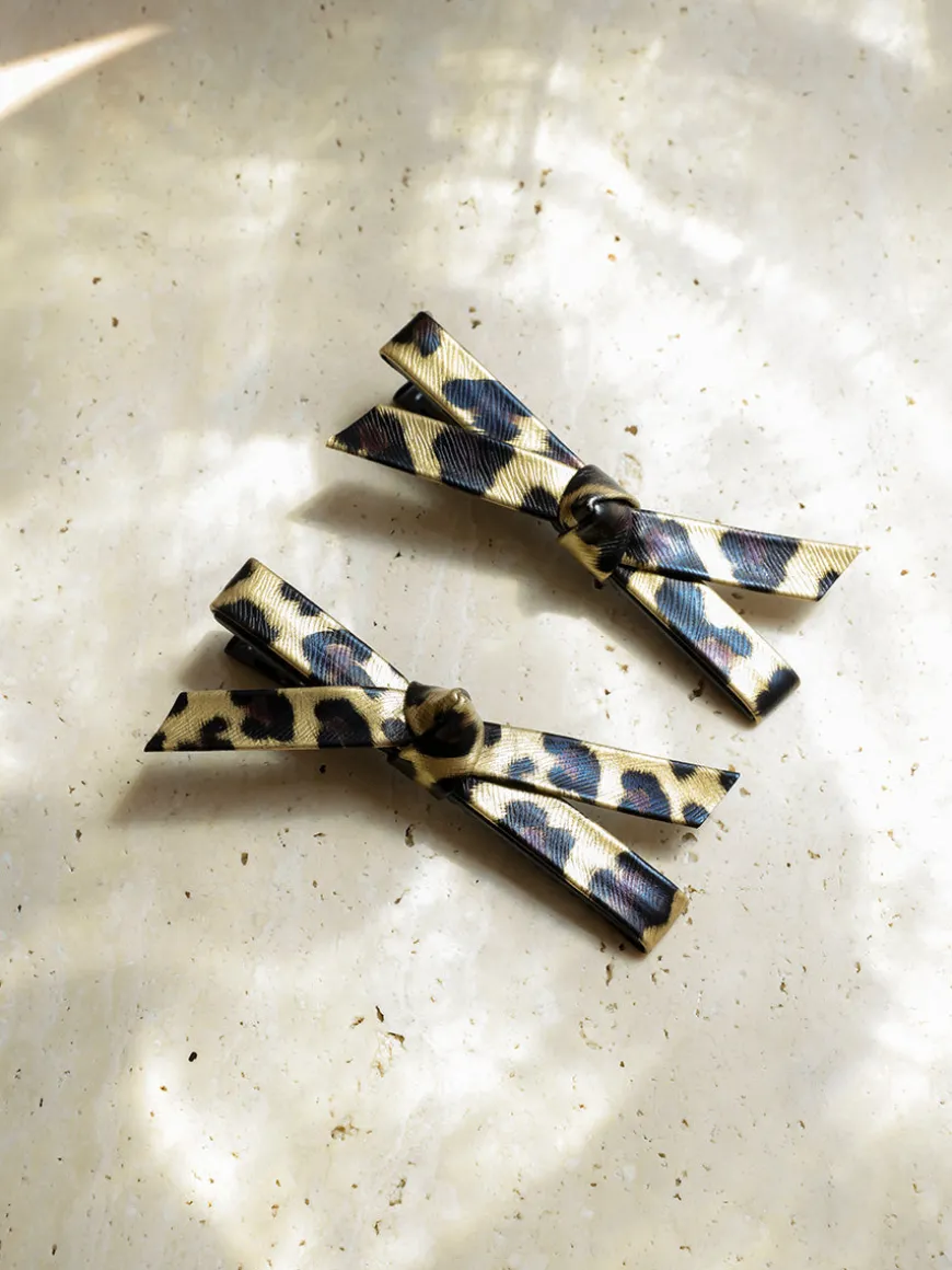 Trendy Charm Yellow Leopard Set Hairpin