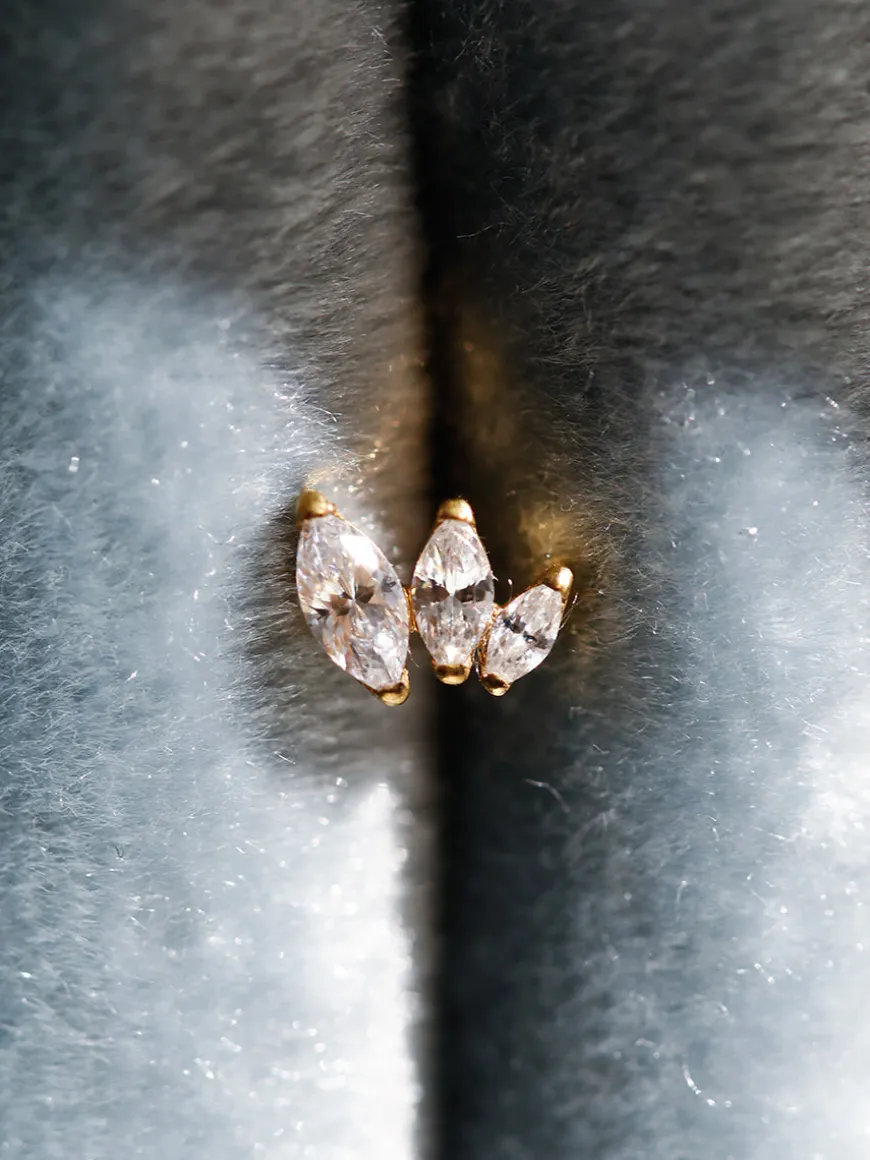 Triple Marquise Leaf Titan Piercing