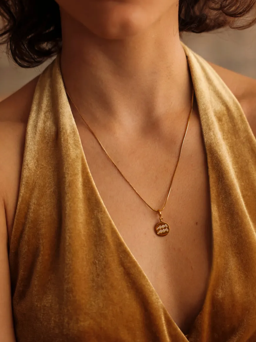 Twinkling Zodiac Ketten-Charm - Aquarius