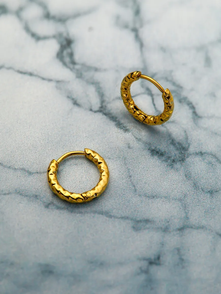 Wave Textured Hoop Ohrringe
