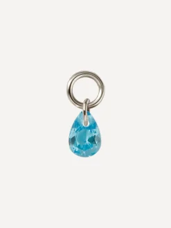 6x4mm Blue Drop Ohrring-Charm