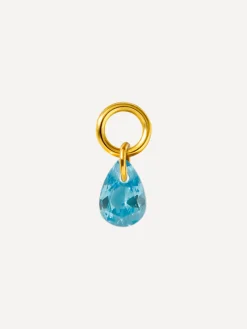 6x4mm Blue Drop Ohrring-Charm
