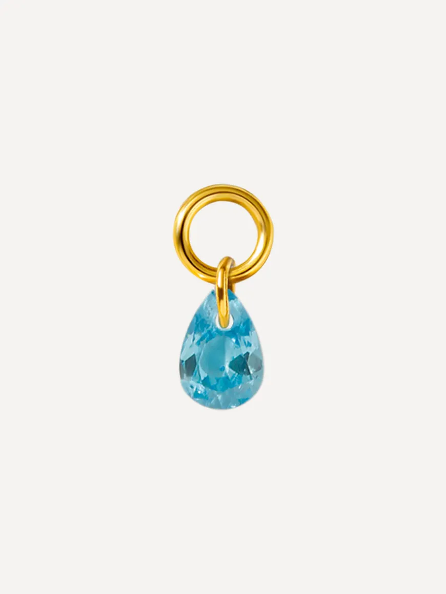 6x4mm Blue Drop Ohrring-Charm