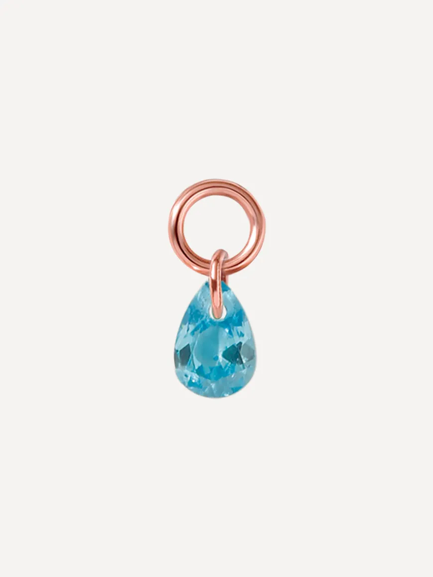 6x4mm Blue Drop Ohrring-Charm