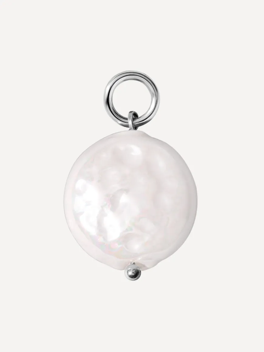 12x12mm Disc Pearl Ohrring-Charm