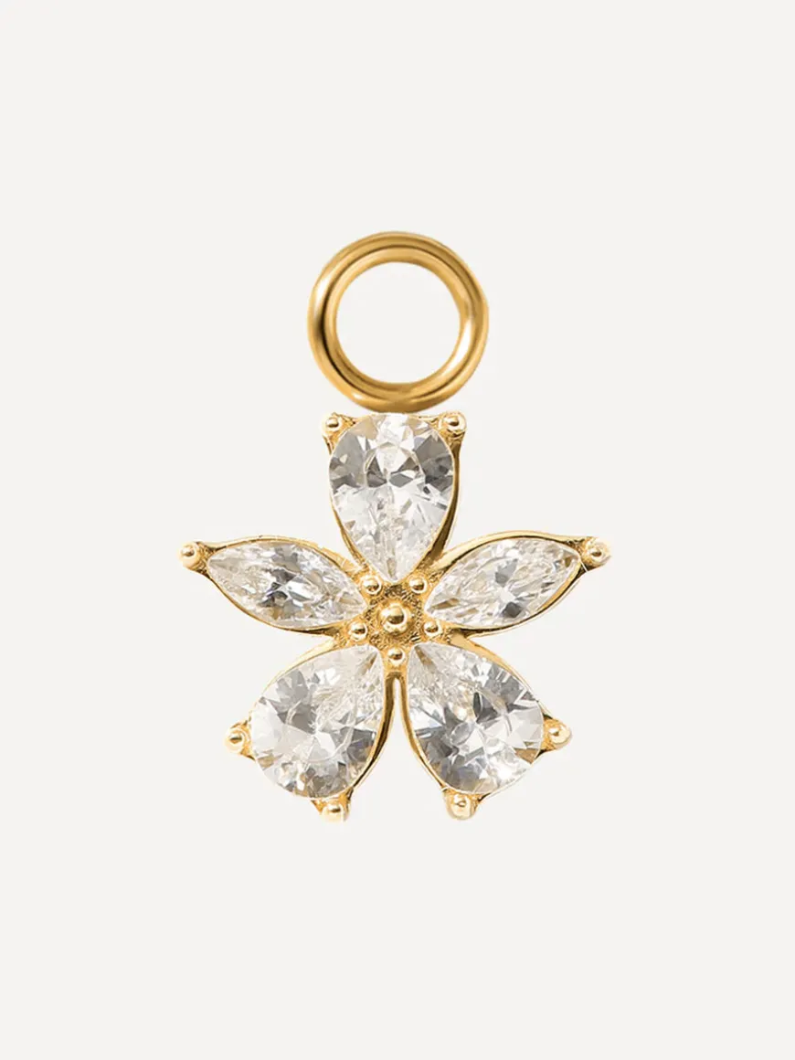 10x10,5mm Floral Spark Ohrring-Charm