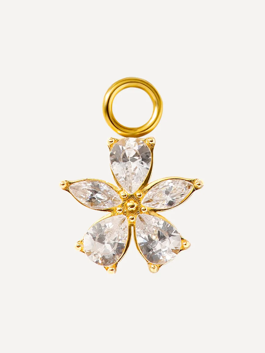 10x10,5mm Floral Spark Ohrring-Charm