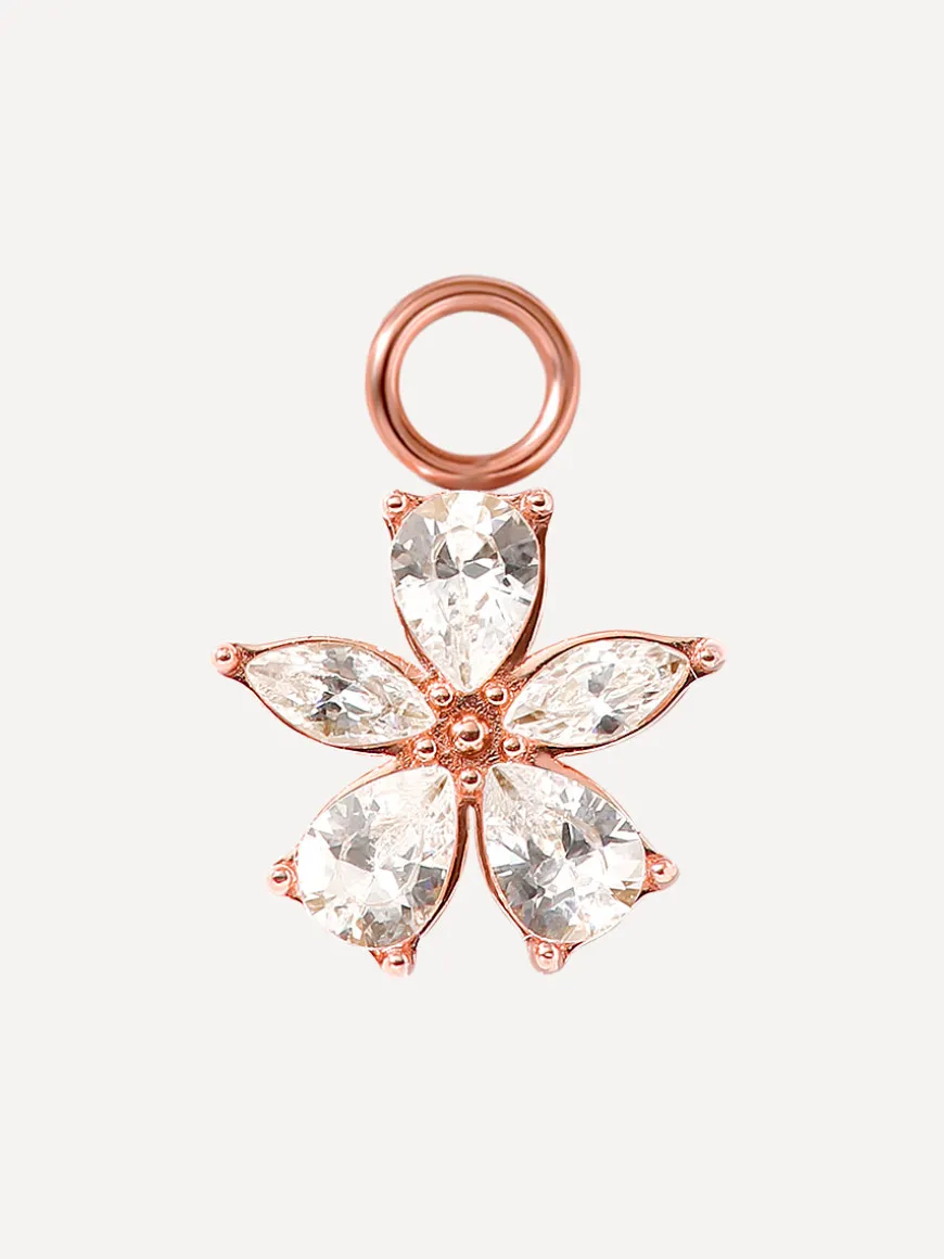 10x10,5mm Floral Spark Ohrring-Charm