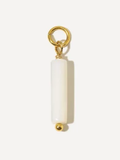 19x4mm Graceful Column White Ohrring-Charm