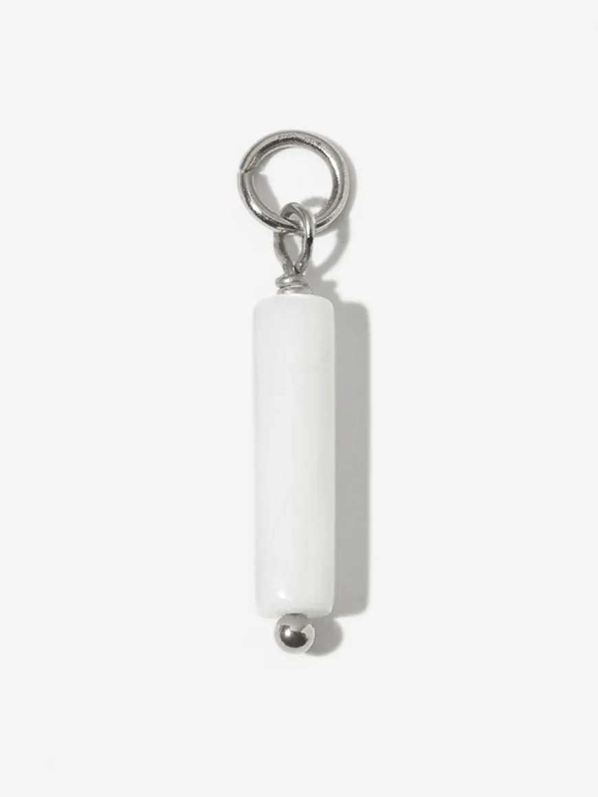 19x4mm Graceful Column White Ohrring-Charm