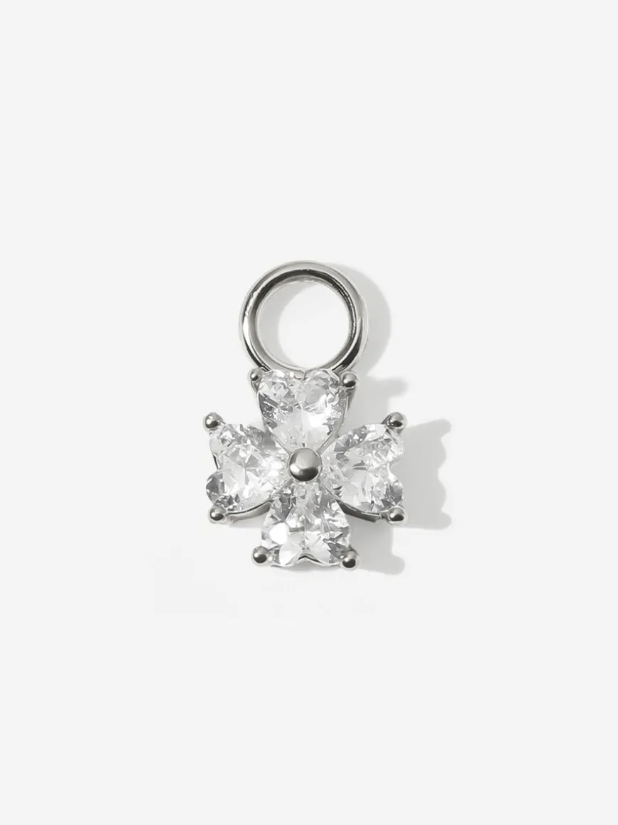 6,6x6,6mm Heart Petal Ohrring-Charm