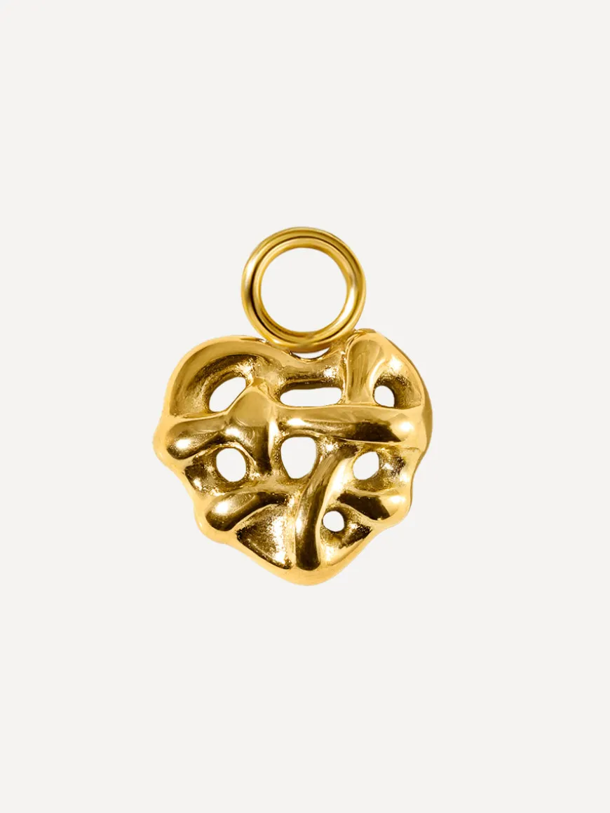 10,2x8,3mm Molten Heart Ohrring-Charm