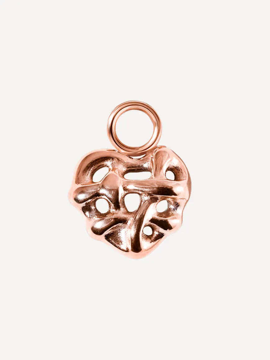 10,2x8,3mm Molten Heart Ohrring-Charm