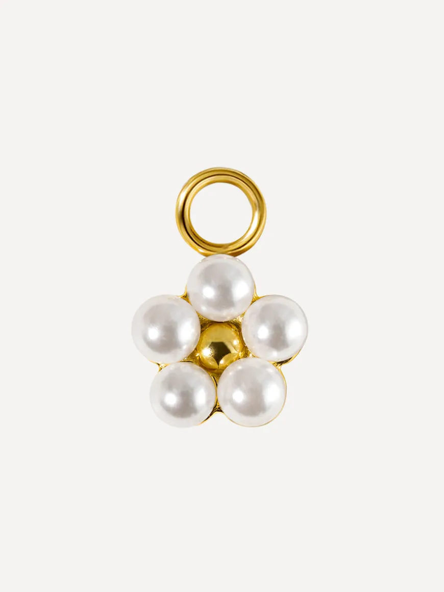 8,6x8,4mm Pearl Blossom Ohrring-Charm