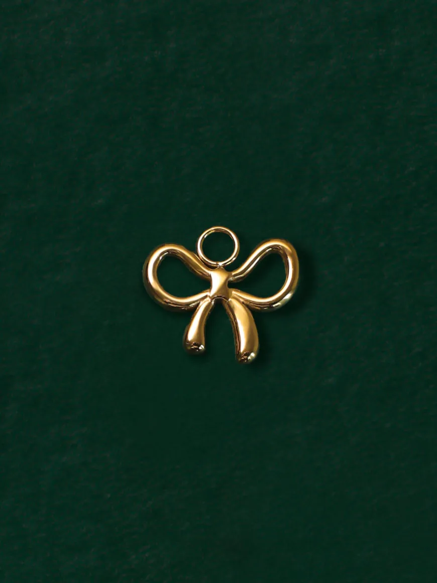 15,8x13,6mm Shiny Bow Ohrring-Charm