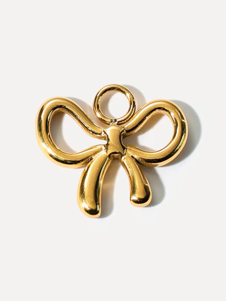 15,8x13,6mm Shiny Bow Ohrring-Charm