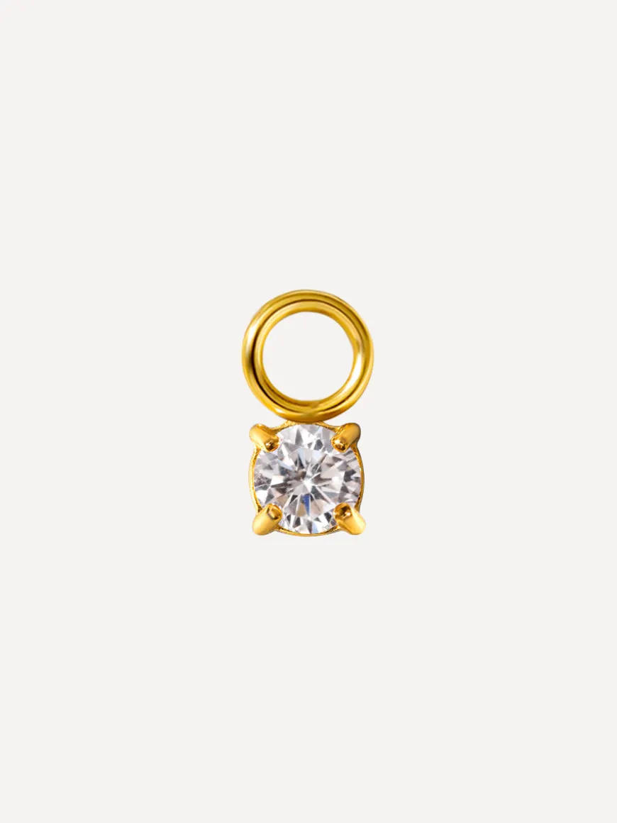 3,8x4mm Unique Sparkling Ohrring-Charm
